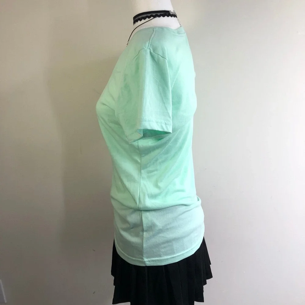 Nike Dri-FIT V-Neck T-Shirt Womens Small Mint Green Cotton Blend Activewear Slim